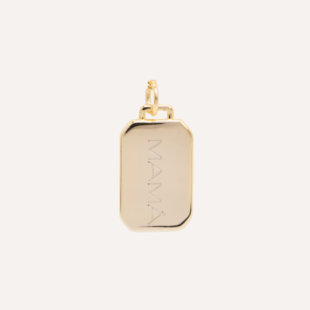 CHARM MEDALLÓN RECTANGULAR BAÑO DE ORO