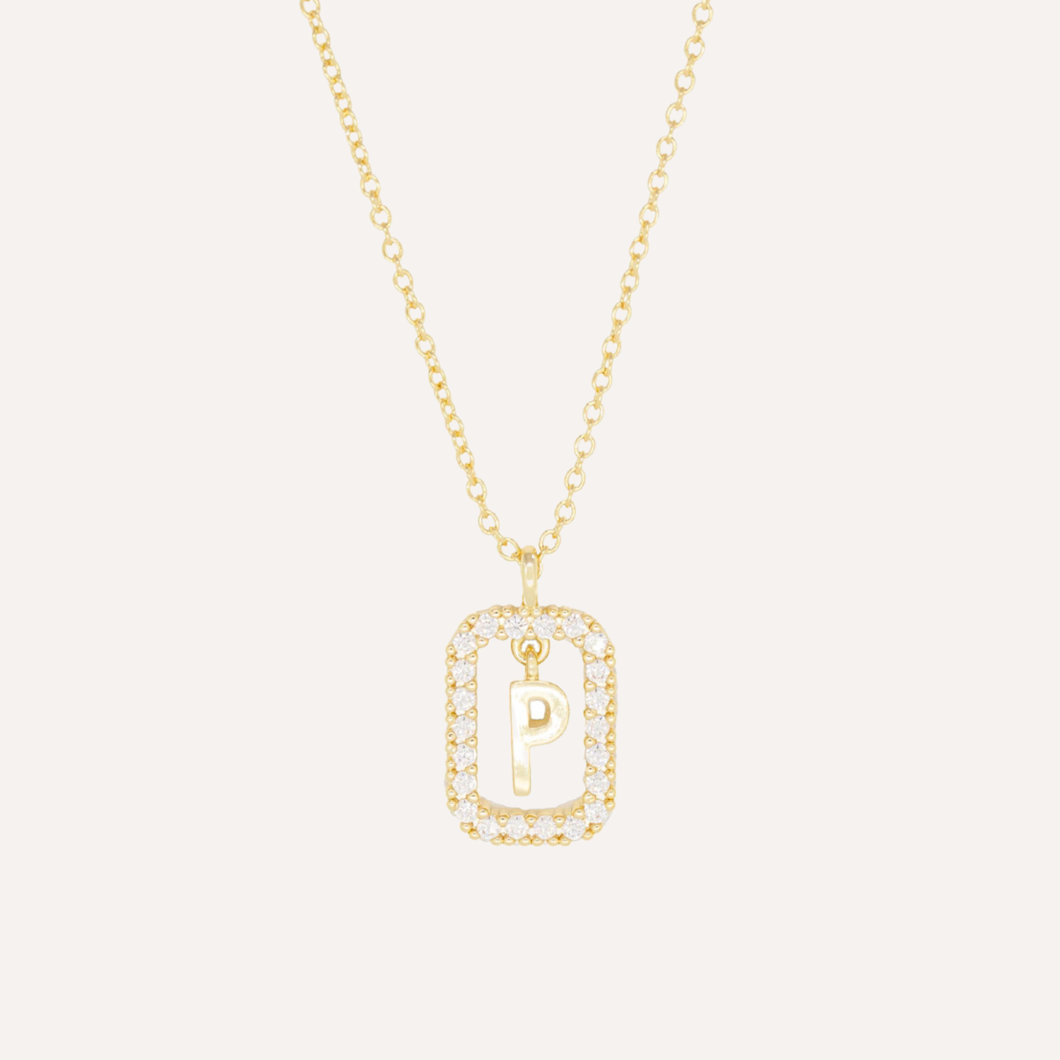 COLLAR INICIAL P BAÑO DE ORO