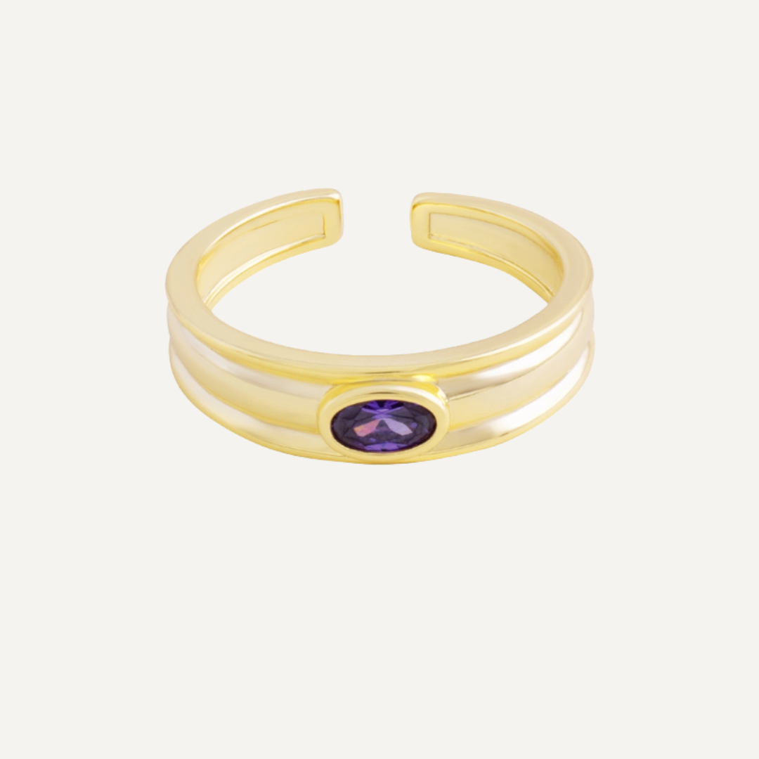 ANILLO KAYA LILA BAÑO DE ORO