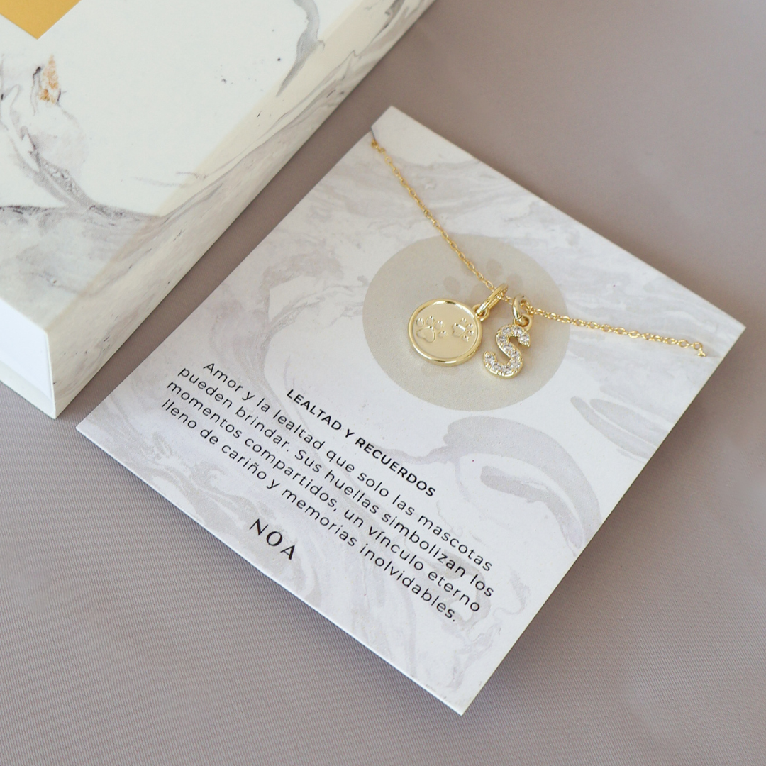 COLLAR SAM BAÑO DE ORO + INICIAL