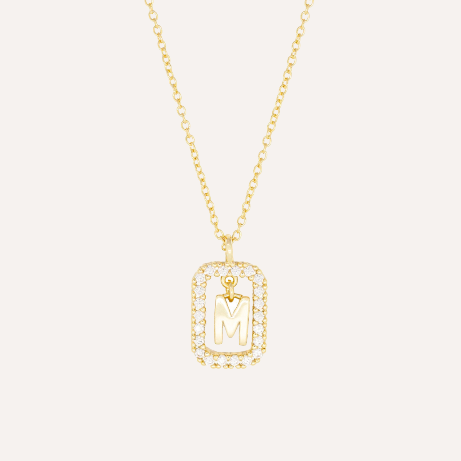 COLLAR INICIAL M BAÑO DE ORO