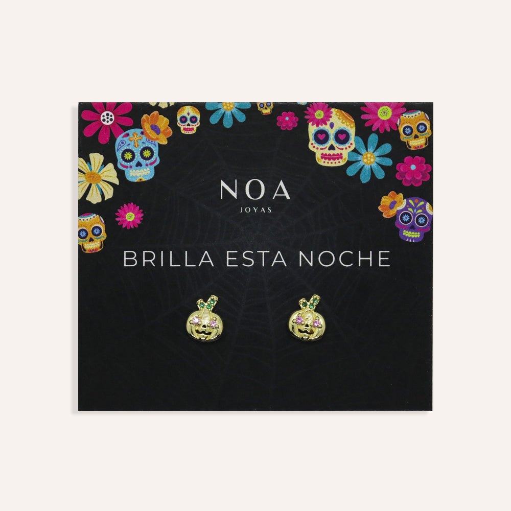 AROS CALABAZA BAÑO DE ORO