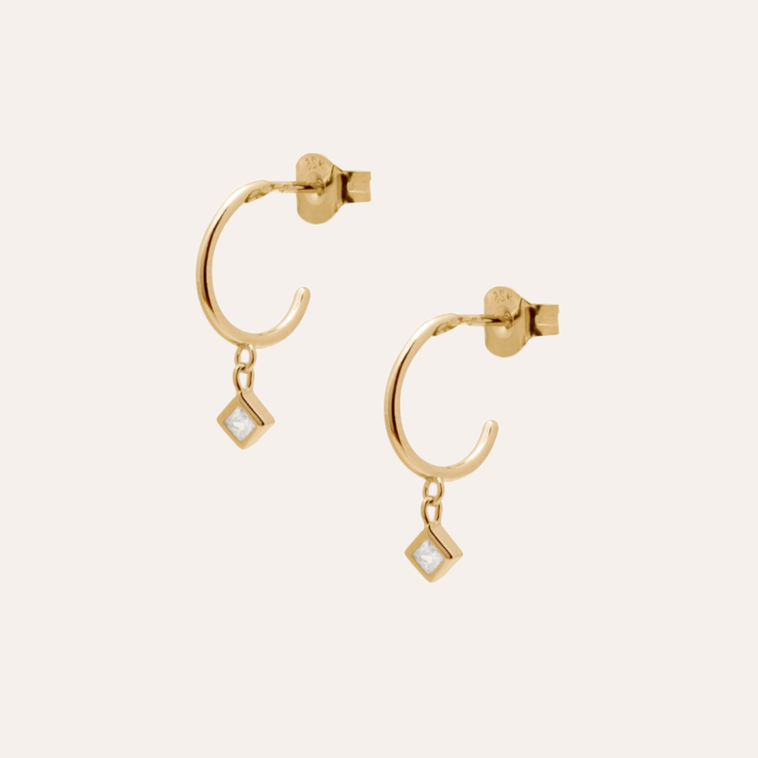 ARGOLLAS ROMBOS BAÑO DE ORO