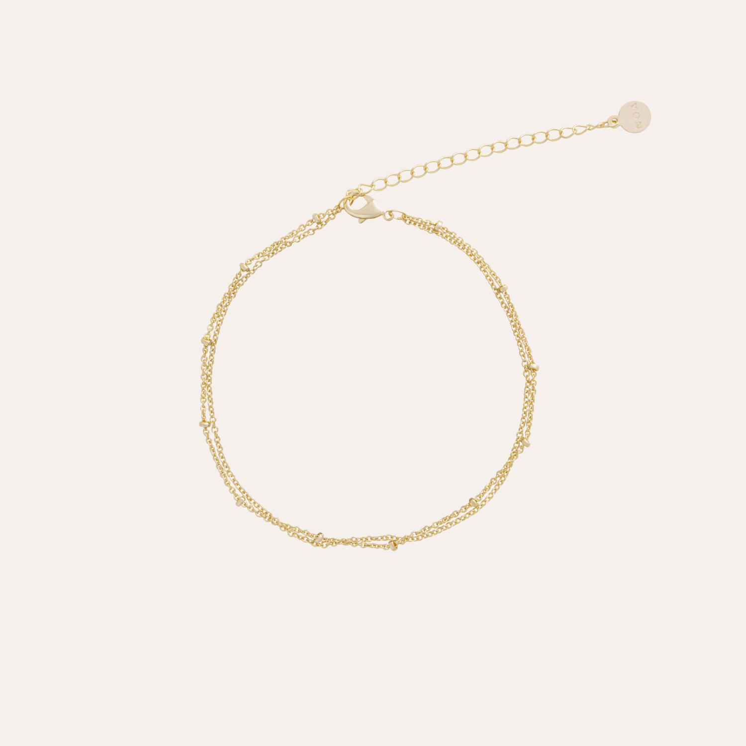 TOBILLERA DOUBLE BAÑO DE ORO