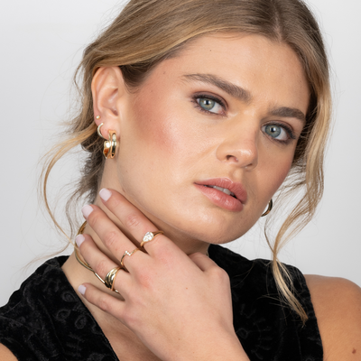 ANILLO GRETA BAÑO DE ORO