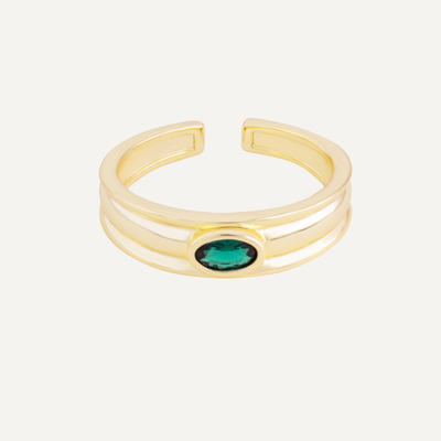 ANILLO KAYA GREEN BAÑO DE ORO