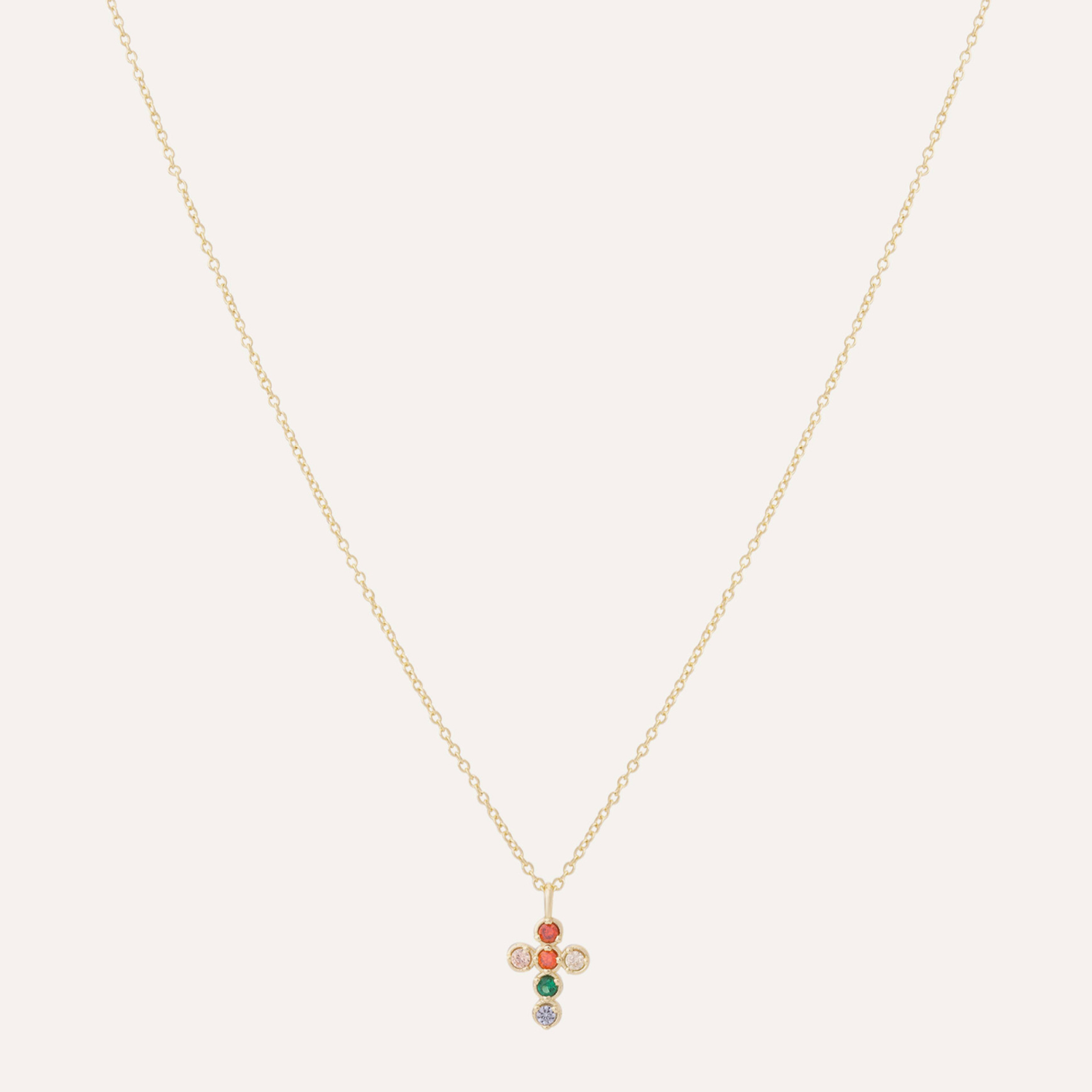 COLLAR CROSS COLORS BAÑO DE ORO