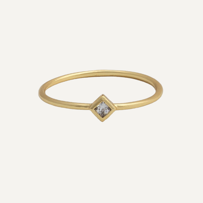 ANILLO ZIRCÓN BAÑO DE ORO