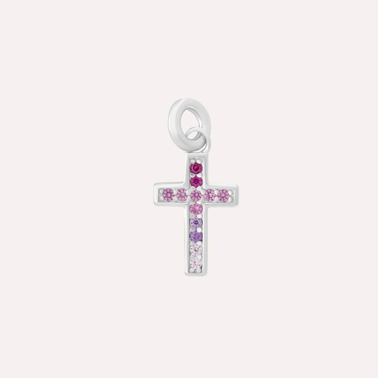 CHARM CROSS VIOLET PLATA