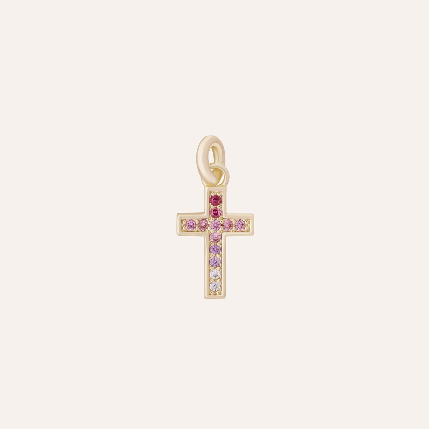 CHARM CROSS VIOLET BAÑO DE ORO