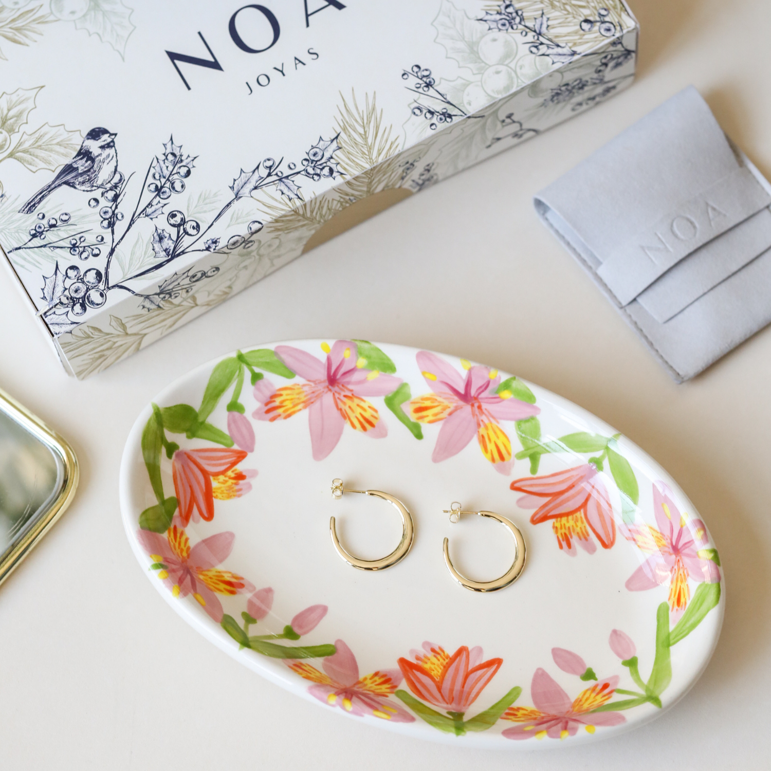 JOYERO HECHO A MANO FLOR ALSTROEMERIA