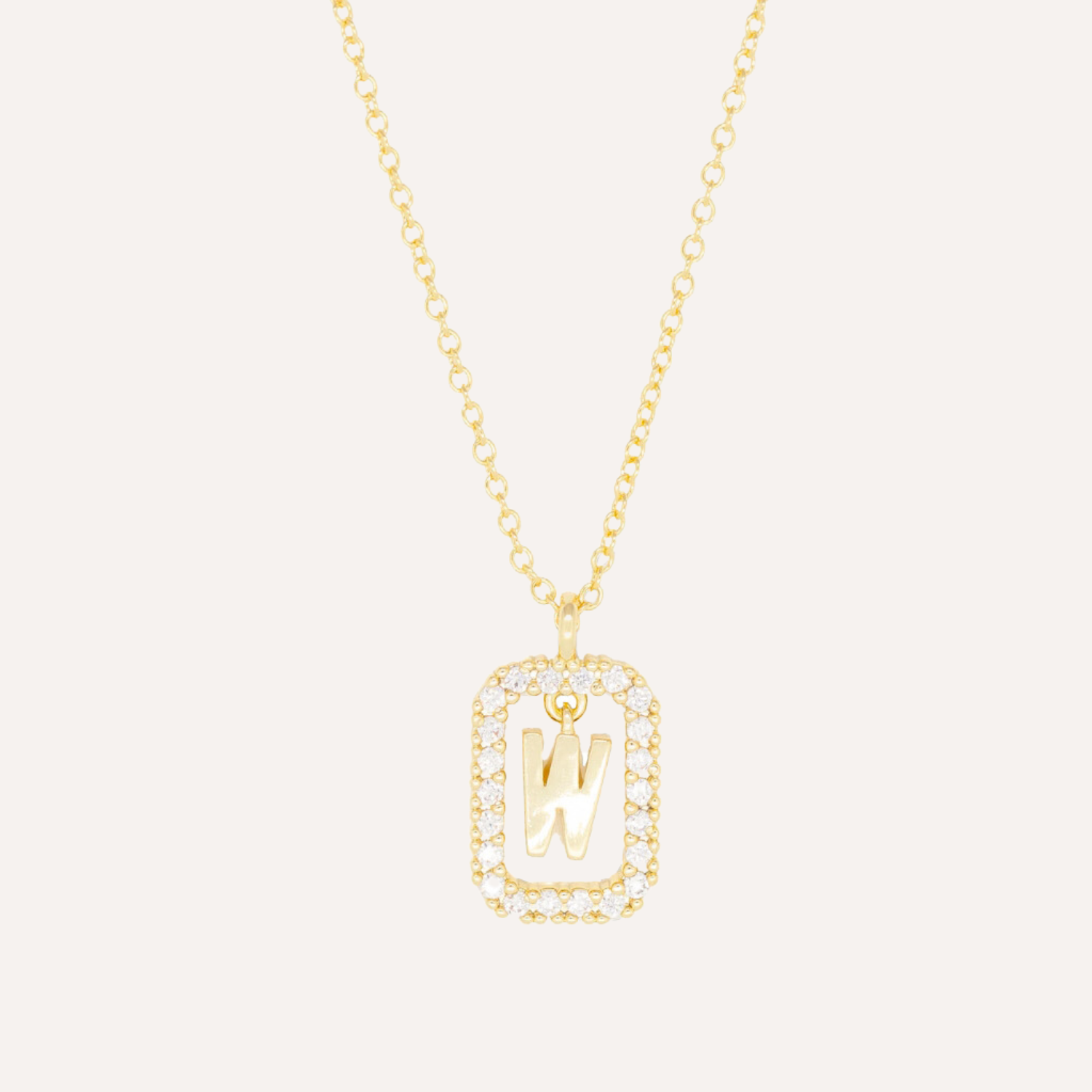 COLLAR INICIAL W BAÑO DE ORO