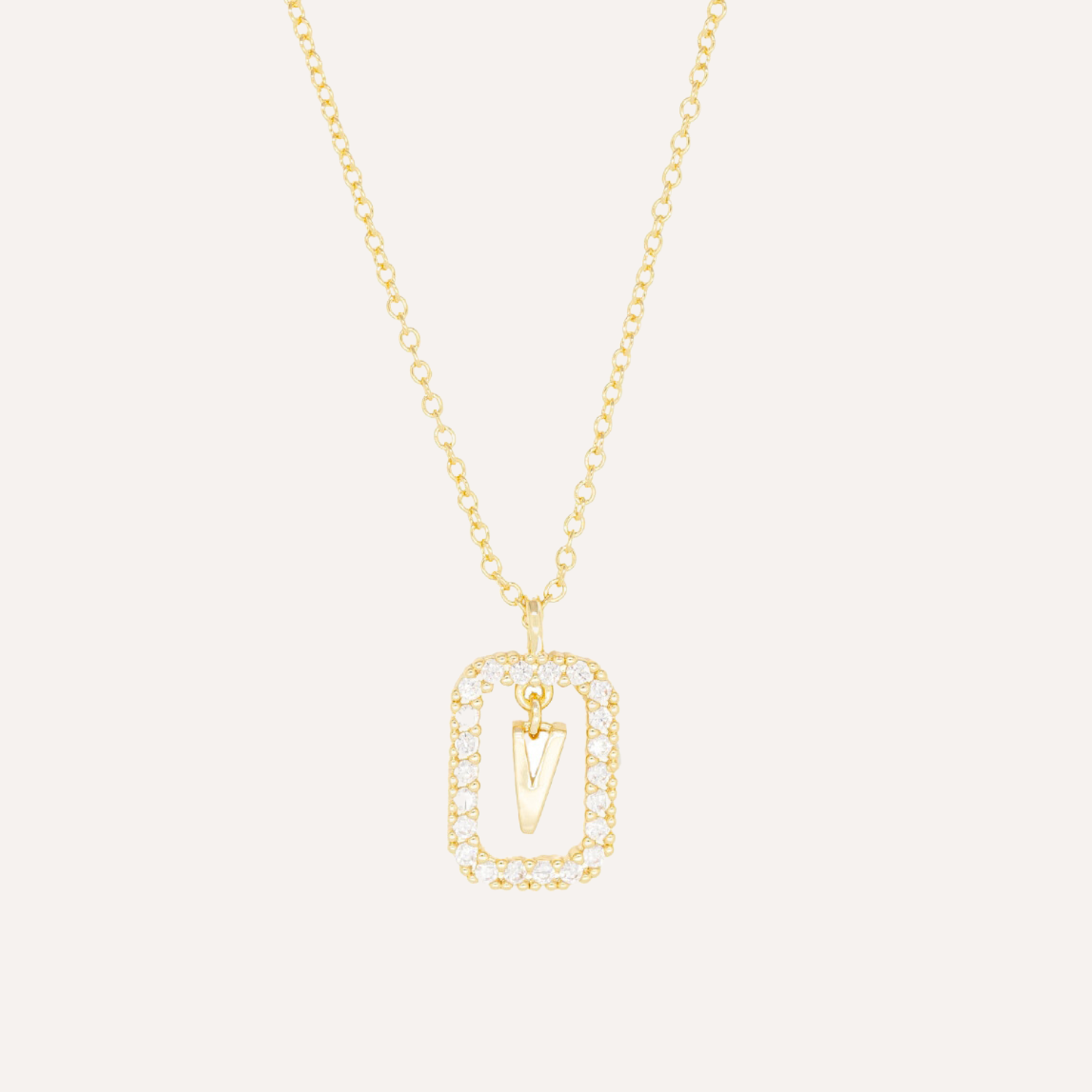 COLLAR INICIAL V BAÑO DE ORO