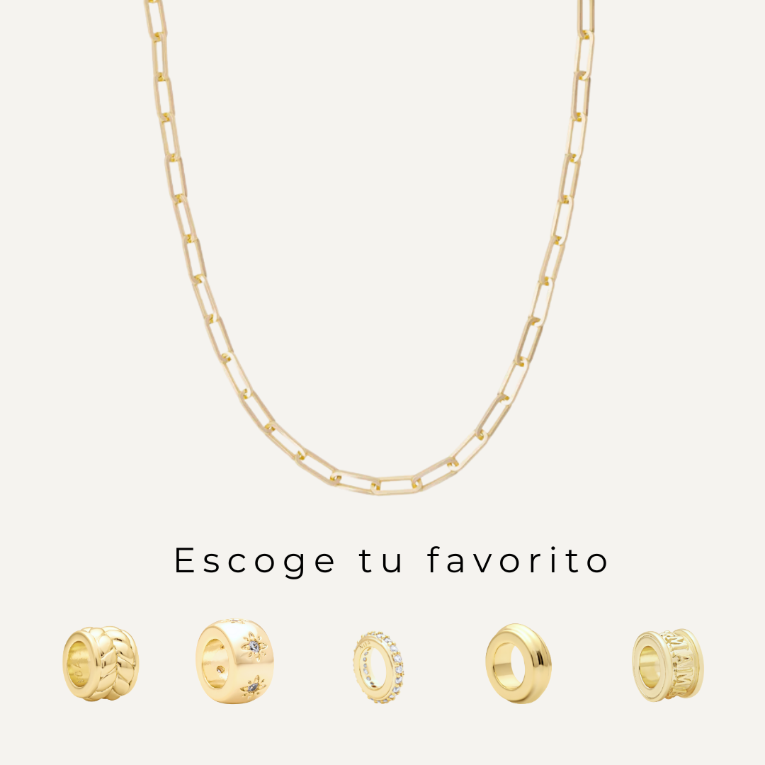 PACK COLLAR MARLA + CHUNKY CHARMS BAÑO DE ORO