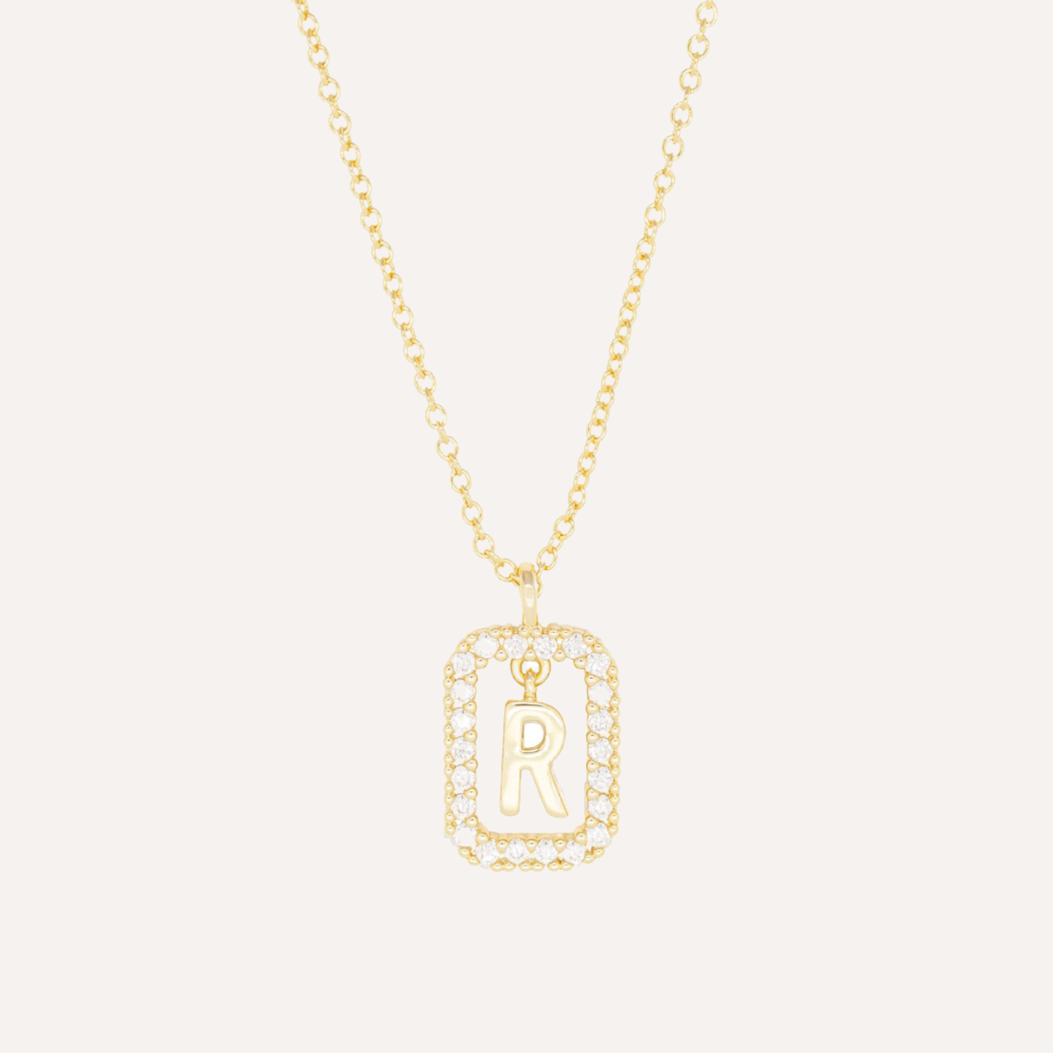 COLLAR INICIAL R BAÑO DE ORO