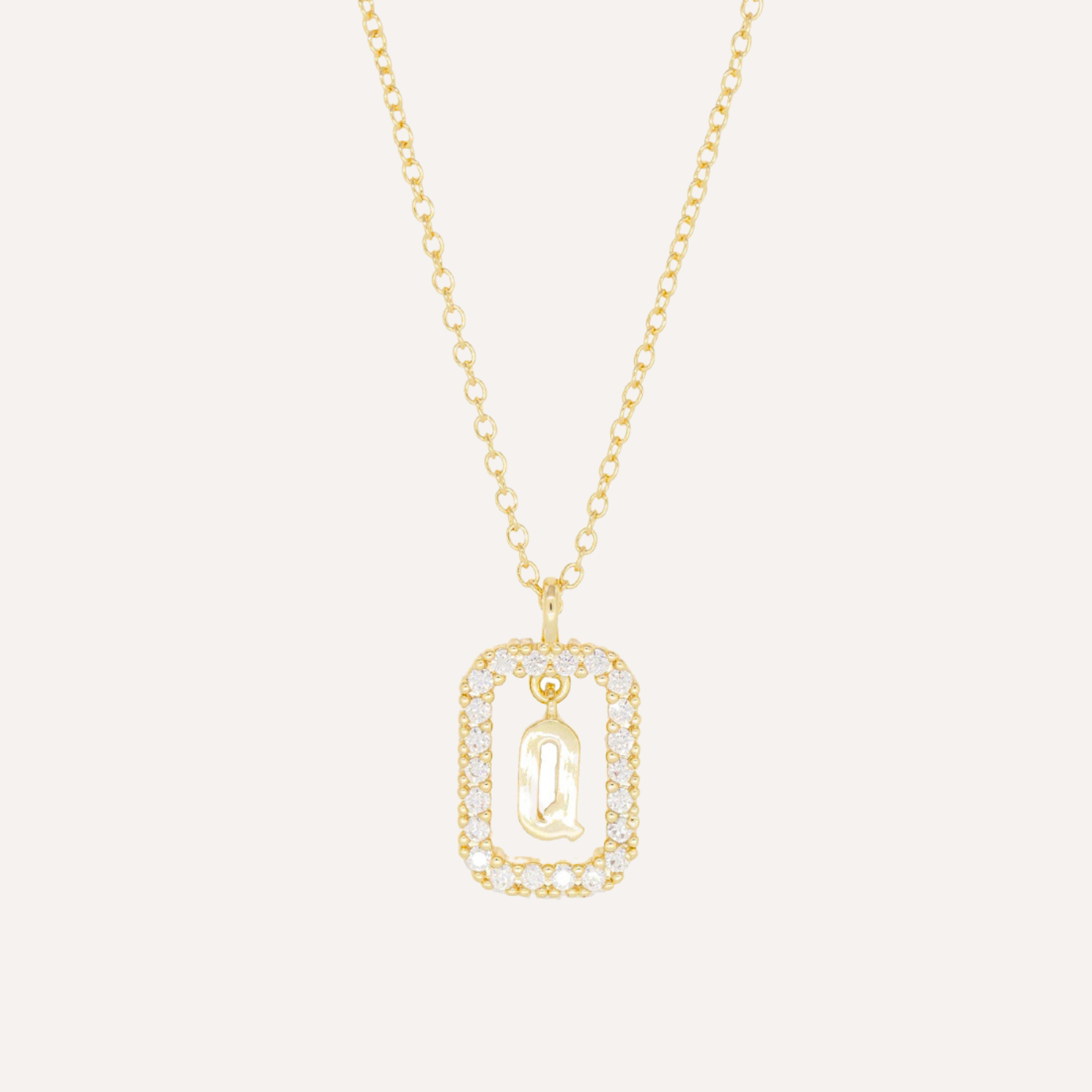 COLLAR INICIAL Q BAÑO DE ORO