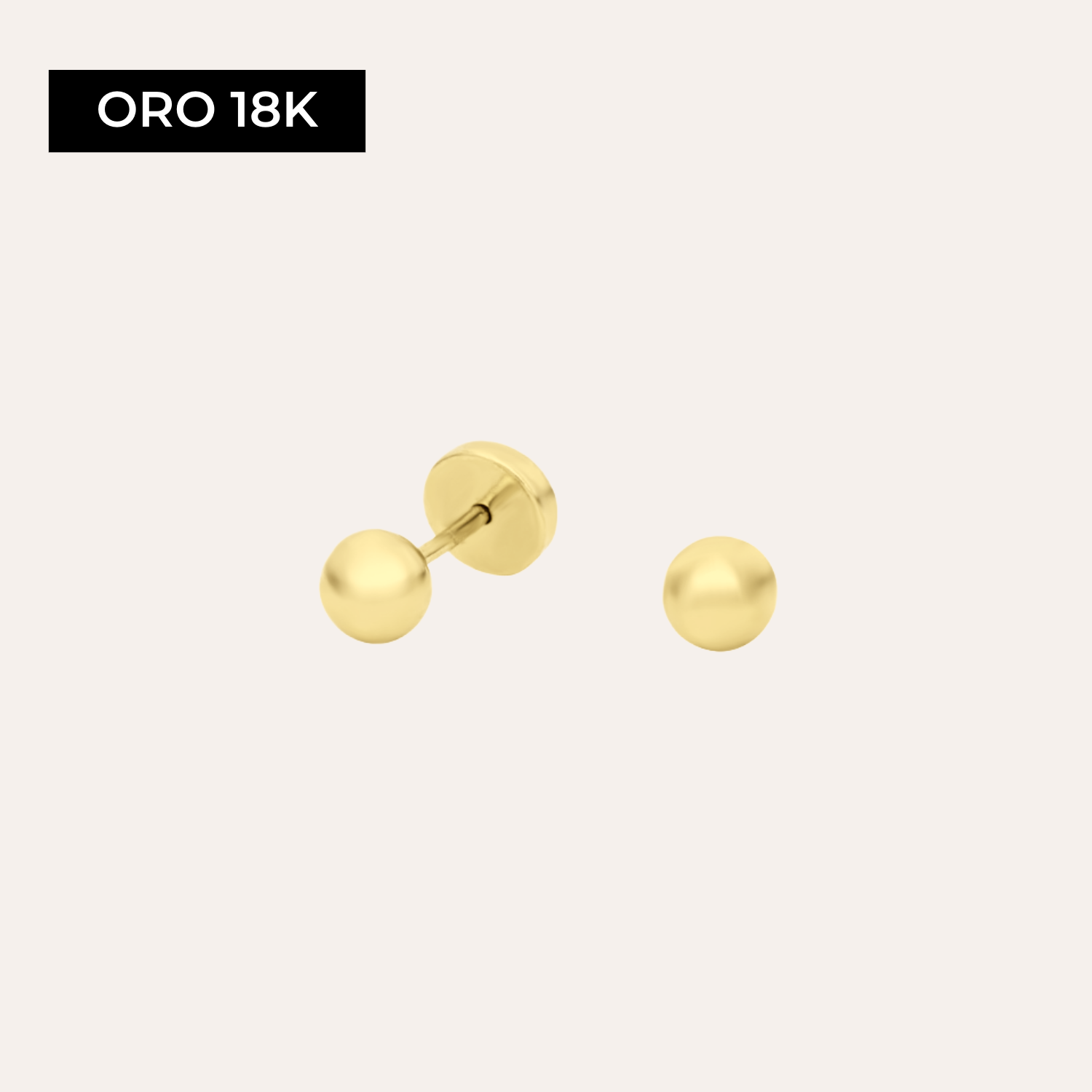 Aros Abridores Bolita de Bebé Oro 18k