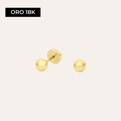 Aros Abridores Bolita de Bebé Oro 18k