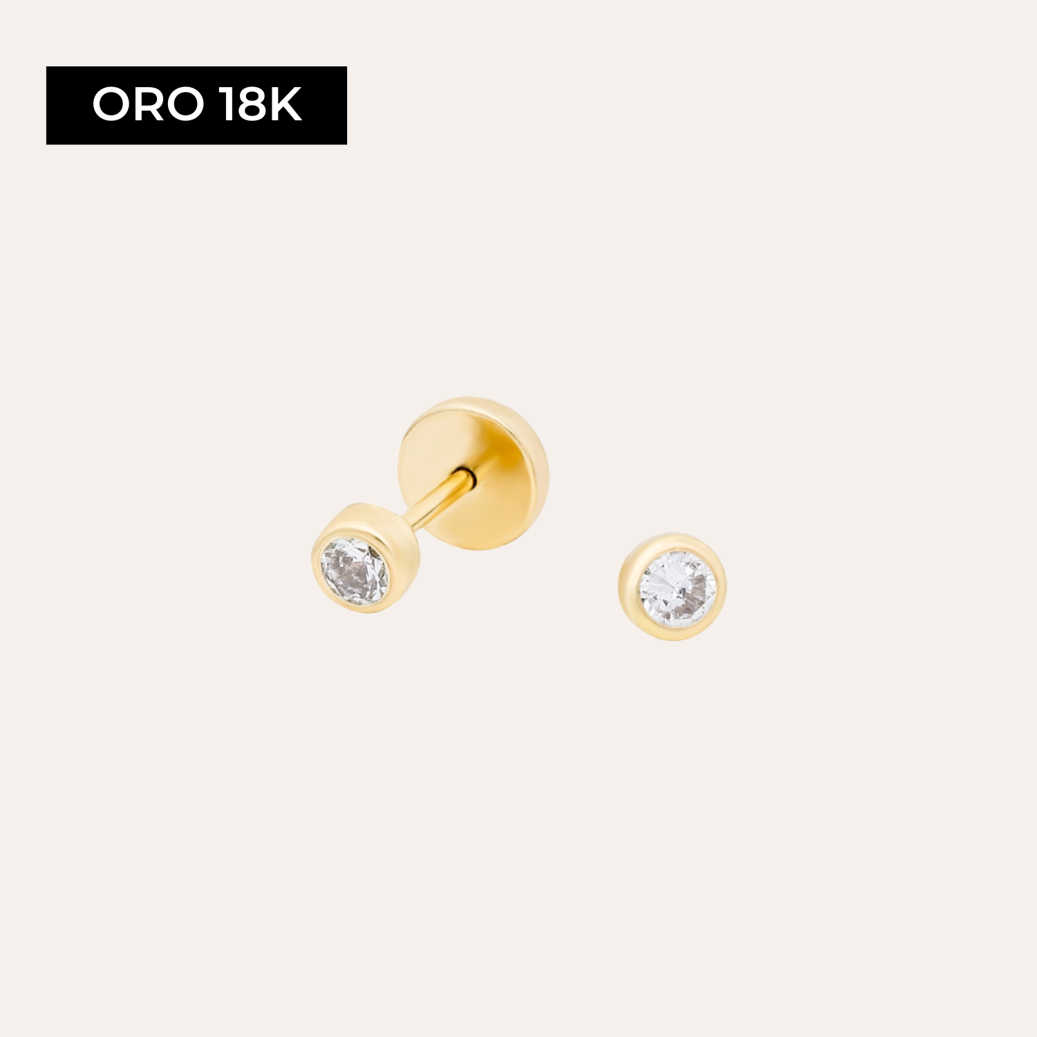 Aros Abridores Circón de Bebé Oro 18k