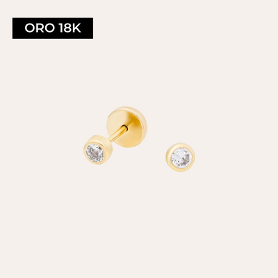 Aros Abridores Circón de Bebé Oro 18k