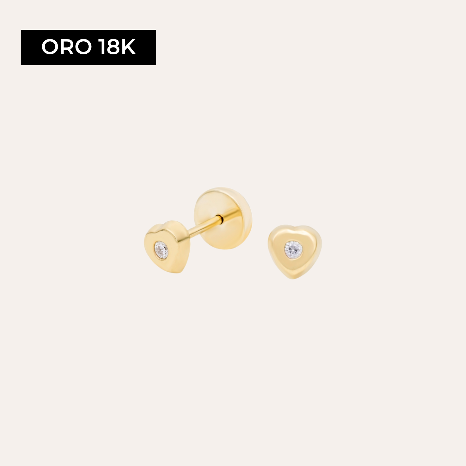 Aros Abridores Corazón de Bebé Oro 18k