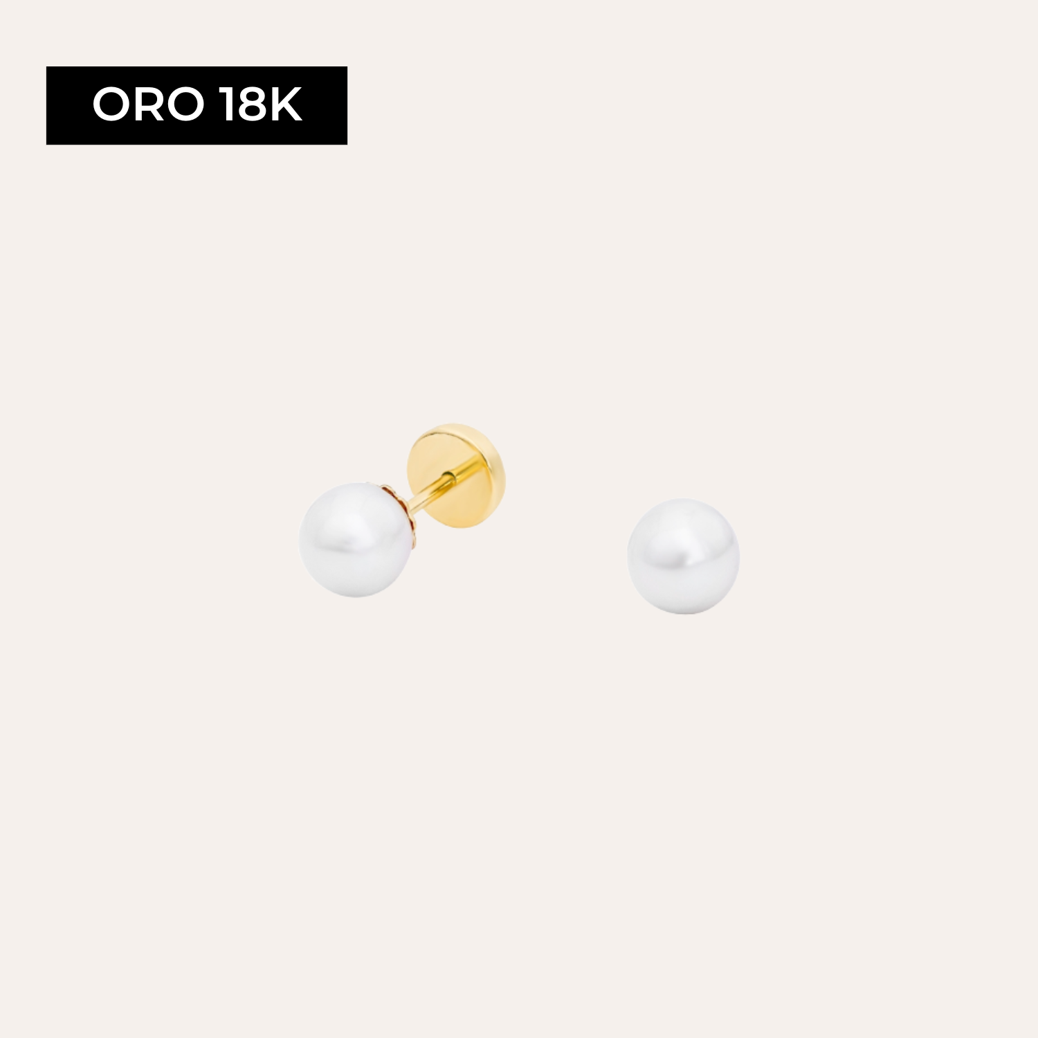 Aros Abridores Perla de Bebé Oro 18k