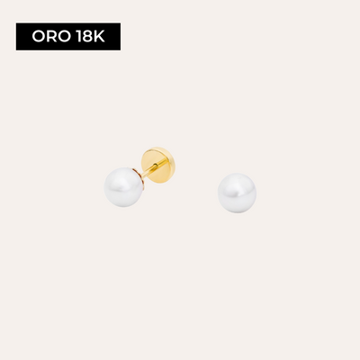 Aros Abridores Perla de Bebé Oro 18k