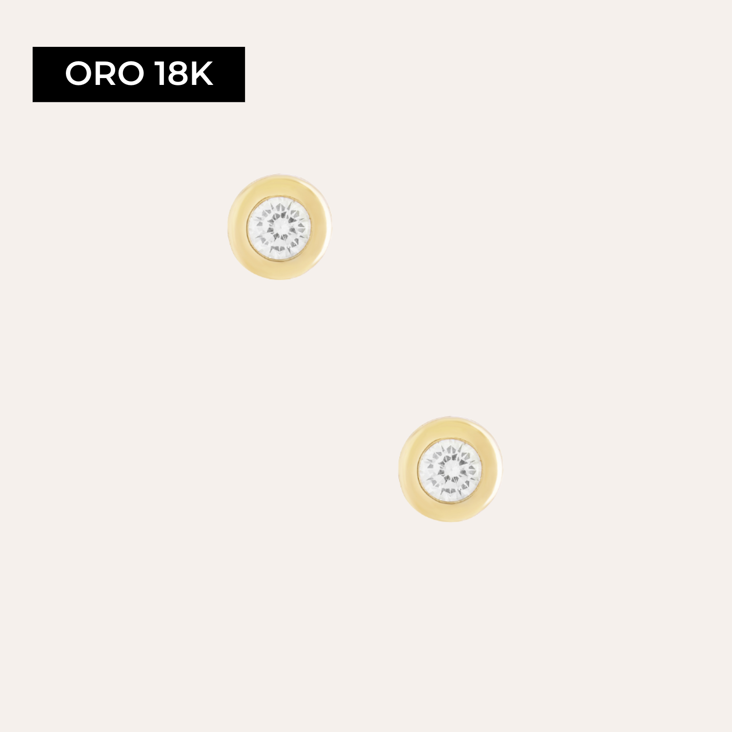 Aros Mujer Circón Oro 18k