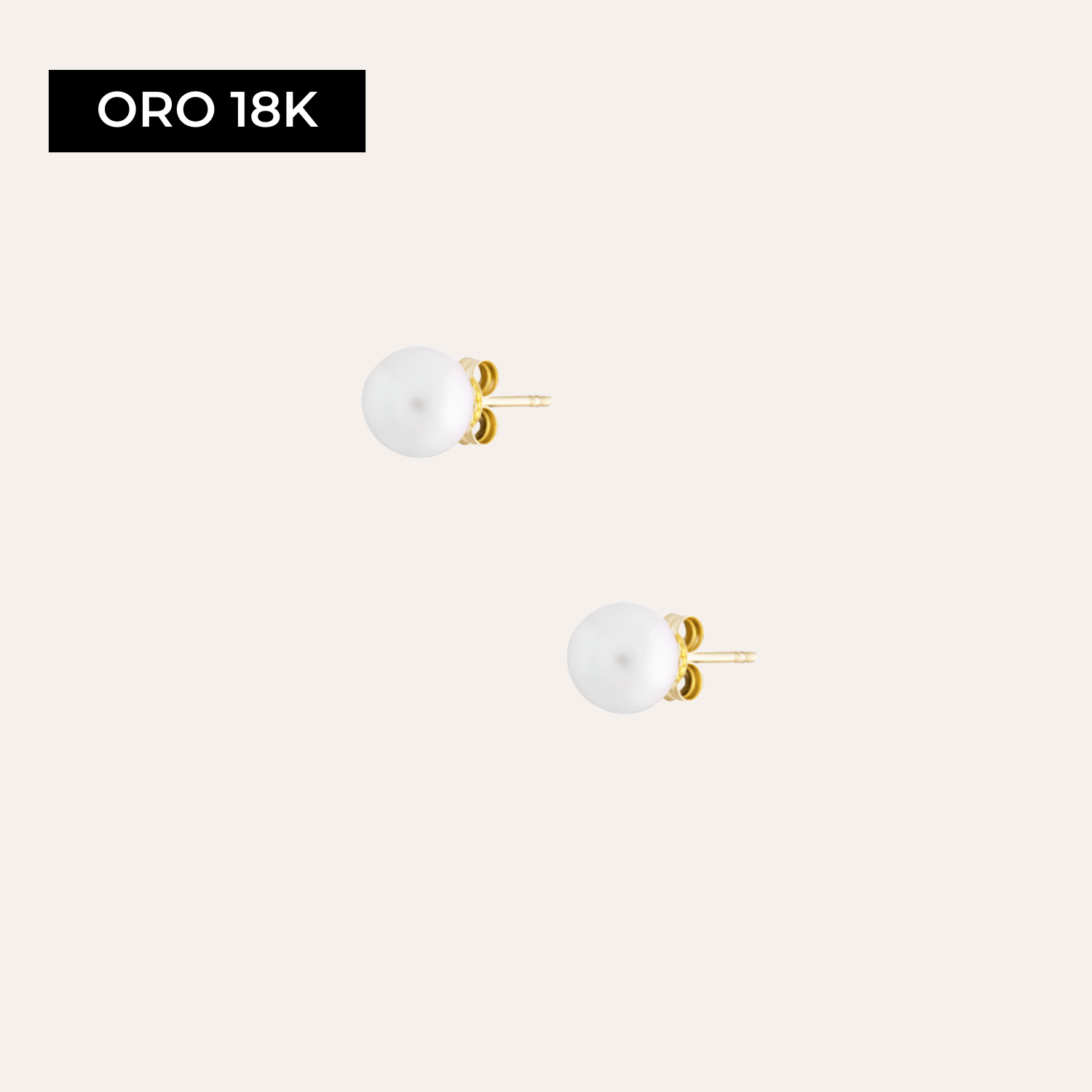 Aros Mujer Perla Oro 18k 5mm