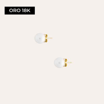 Aros Mujer Perla Oro 18k 5mm