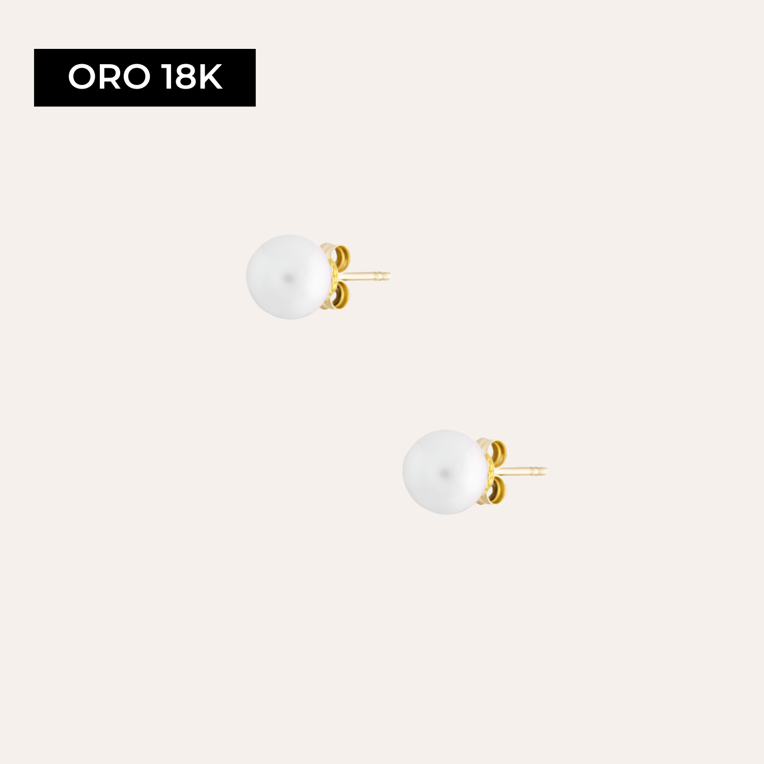Aros Mujer Perla Oro 18k 6mm
