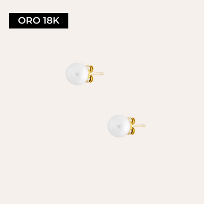 Aros Mujer Perla Oro 18k 6mm