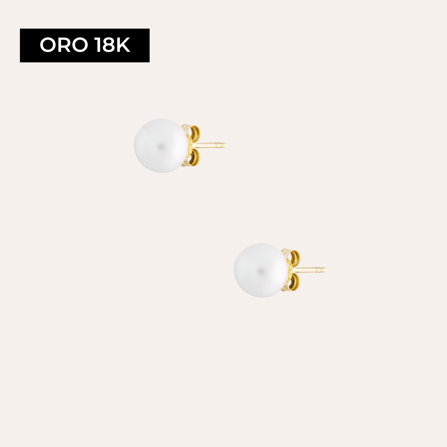 Aros Mujer Perla Oro 18k 7mm