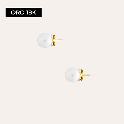 Aros Mujer Perla Oro 18k 7mm
