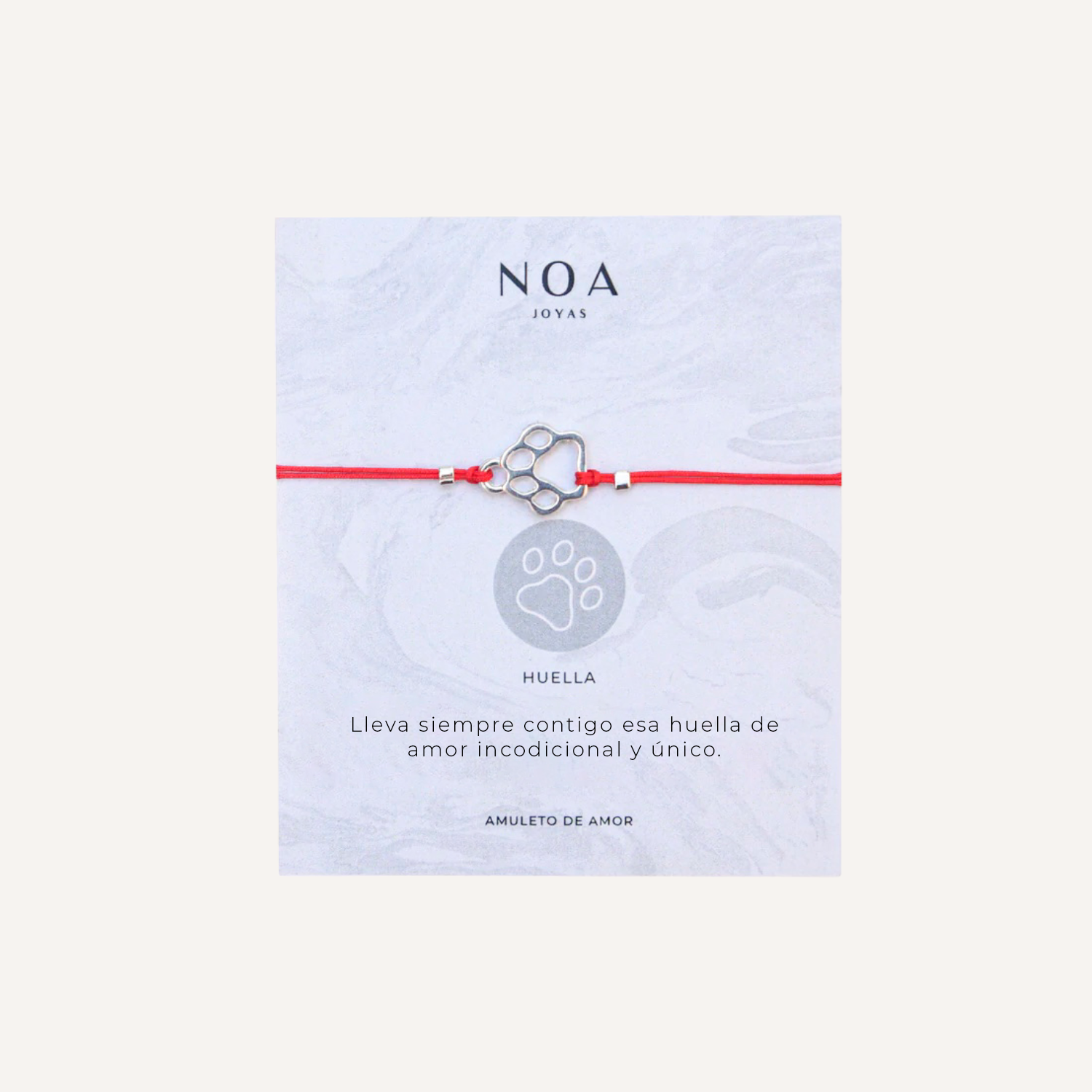 PULSERA HILO ROJO HUELLA MASCOTA PLATA