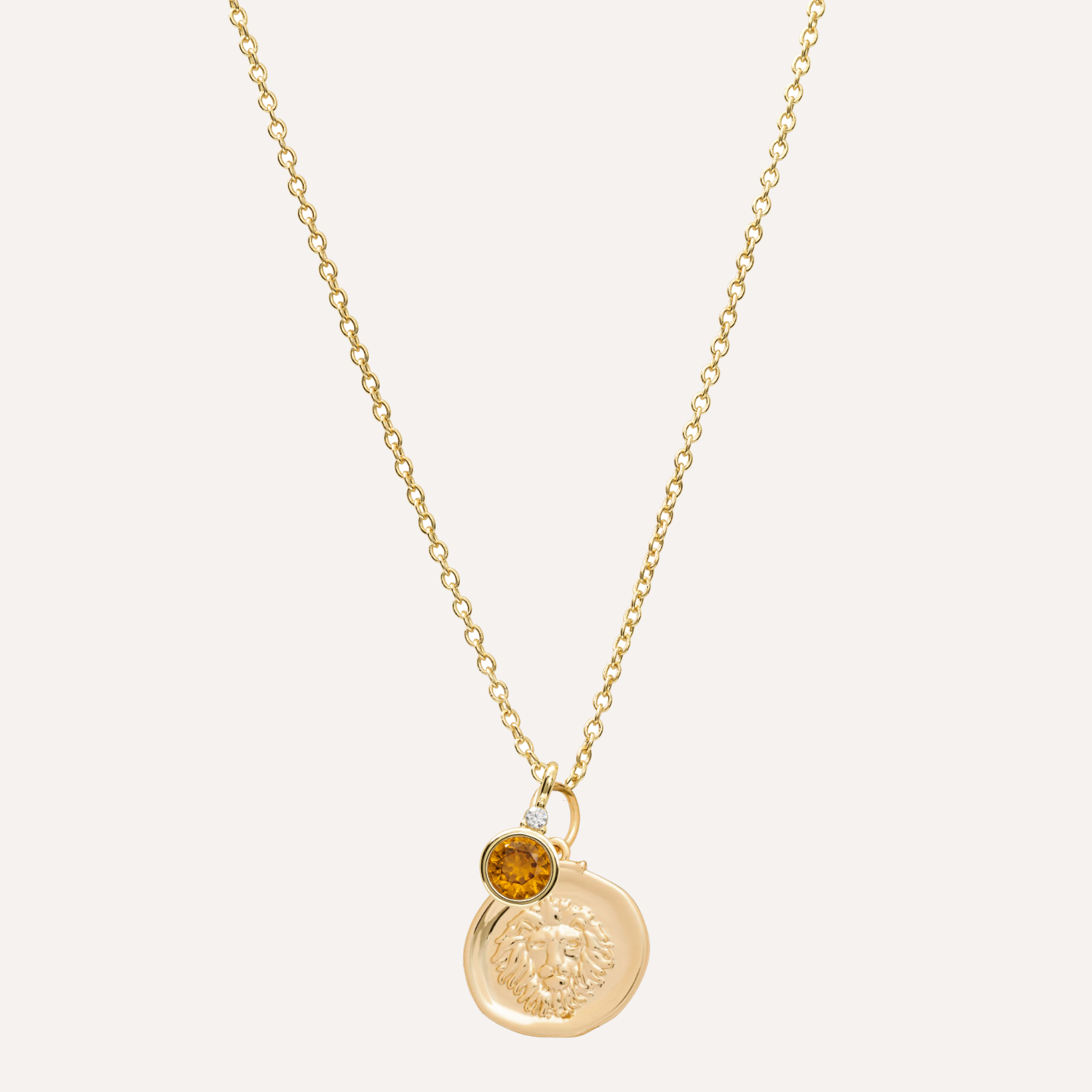 COLLAR LEO Y PIEDRA BAÑO DE ORO