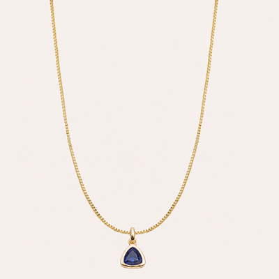 COLLAR BLUE STONE BAÑO DE ORO