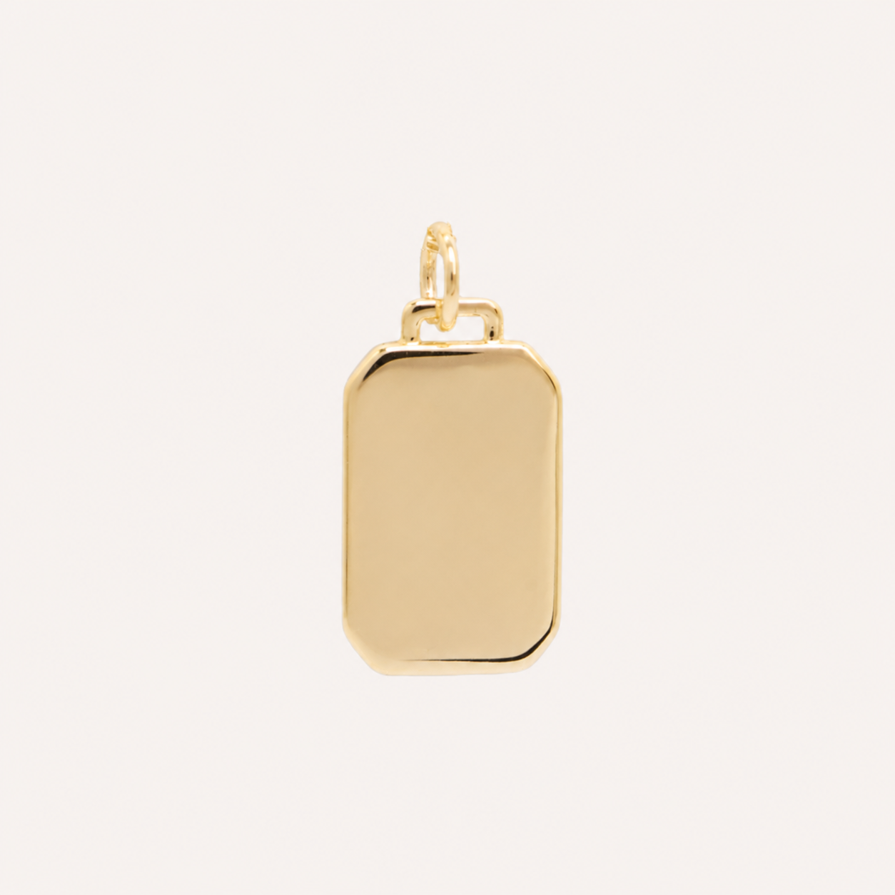CHARM MEDALLÓN RECTANGULAR BAÑO DE ORO