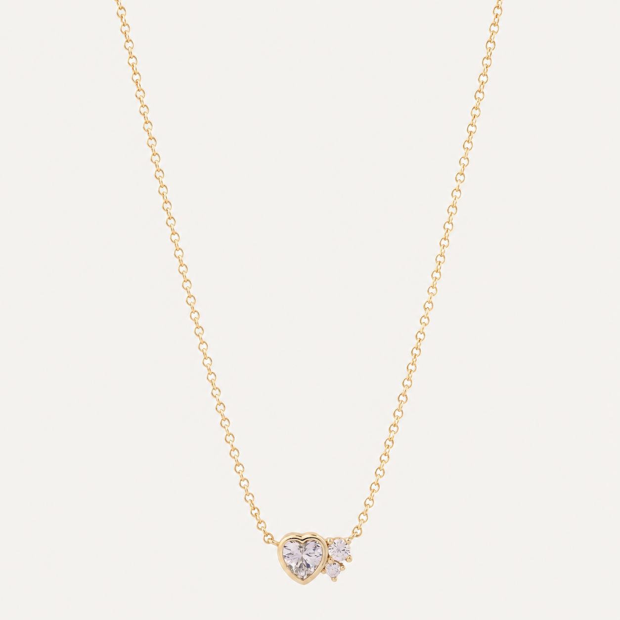COLLAR MOM CORAZÓN PUNTO DE LUZ BAÑO DE ORO