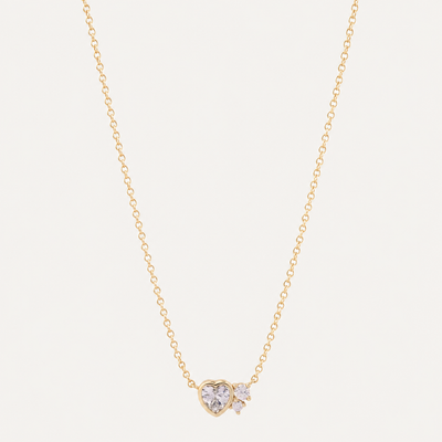 COLLAR MOM CORAZÓN PUNTO DE LUZ BAÑO DE ORO