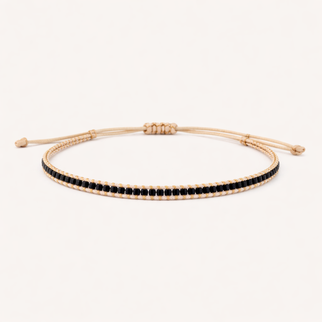 PULSERA DE HILO ARENA PETITE NEGRO