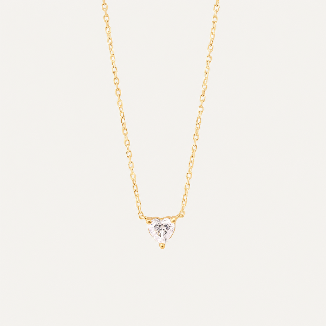 COLLAR MOM HEART WHITE SOLITARY BAÑO EN ORO