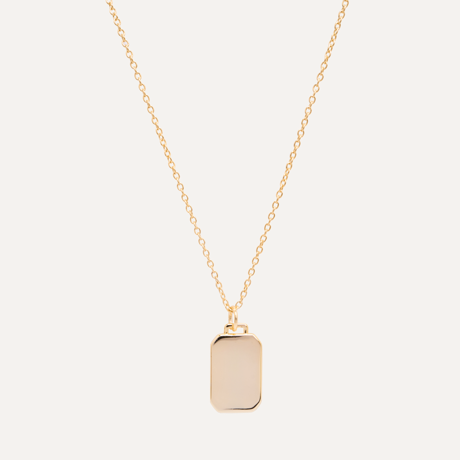 COLLAR MEDALLÓN RECTANGULAR BAÑO DE ORO