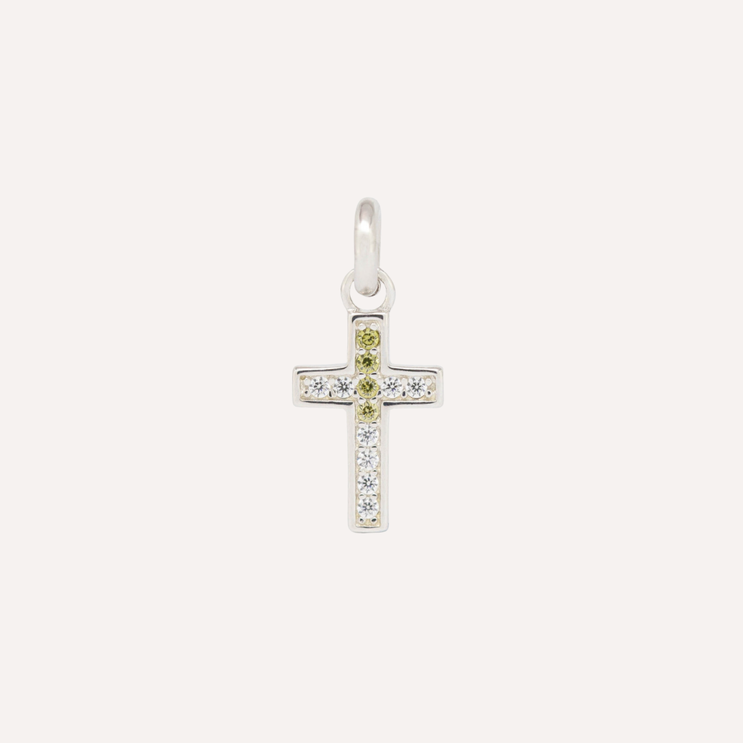 CHARM CROSS GREEN PLATA
