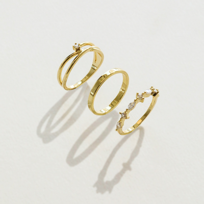 ANILLO BLANC BAÑO DE ORO