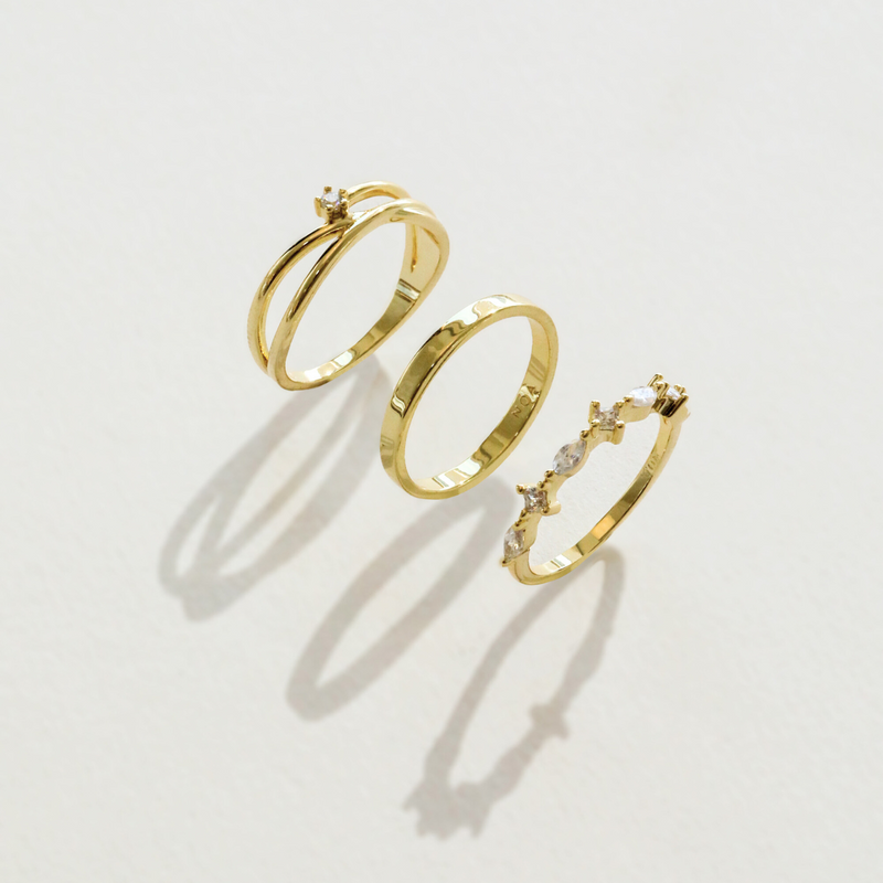 ANILLO BLANC BAÑO DE ORO