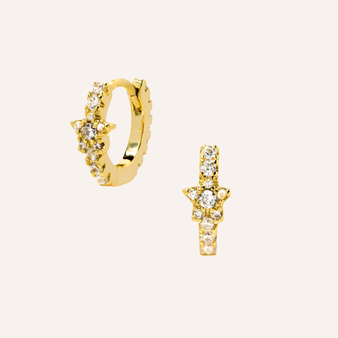 ARGOLLAS ZARA STAR BAÑO DE ORO