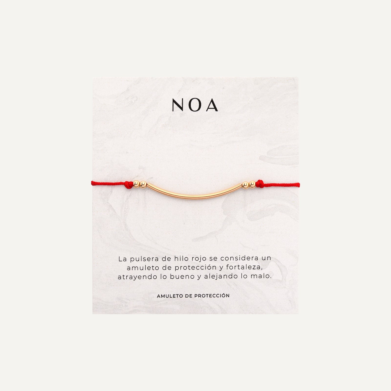 PULSERA ARCO DE HILO ROJO BAÑO EN ORO
