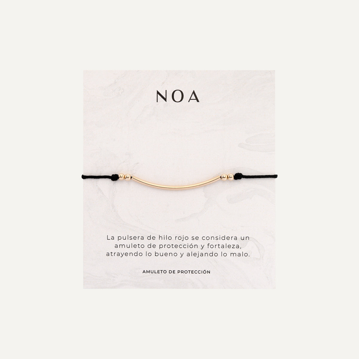 PULSERA ARCO DE HILO NEGRO BAÑO EN ORO