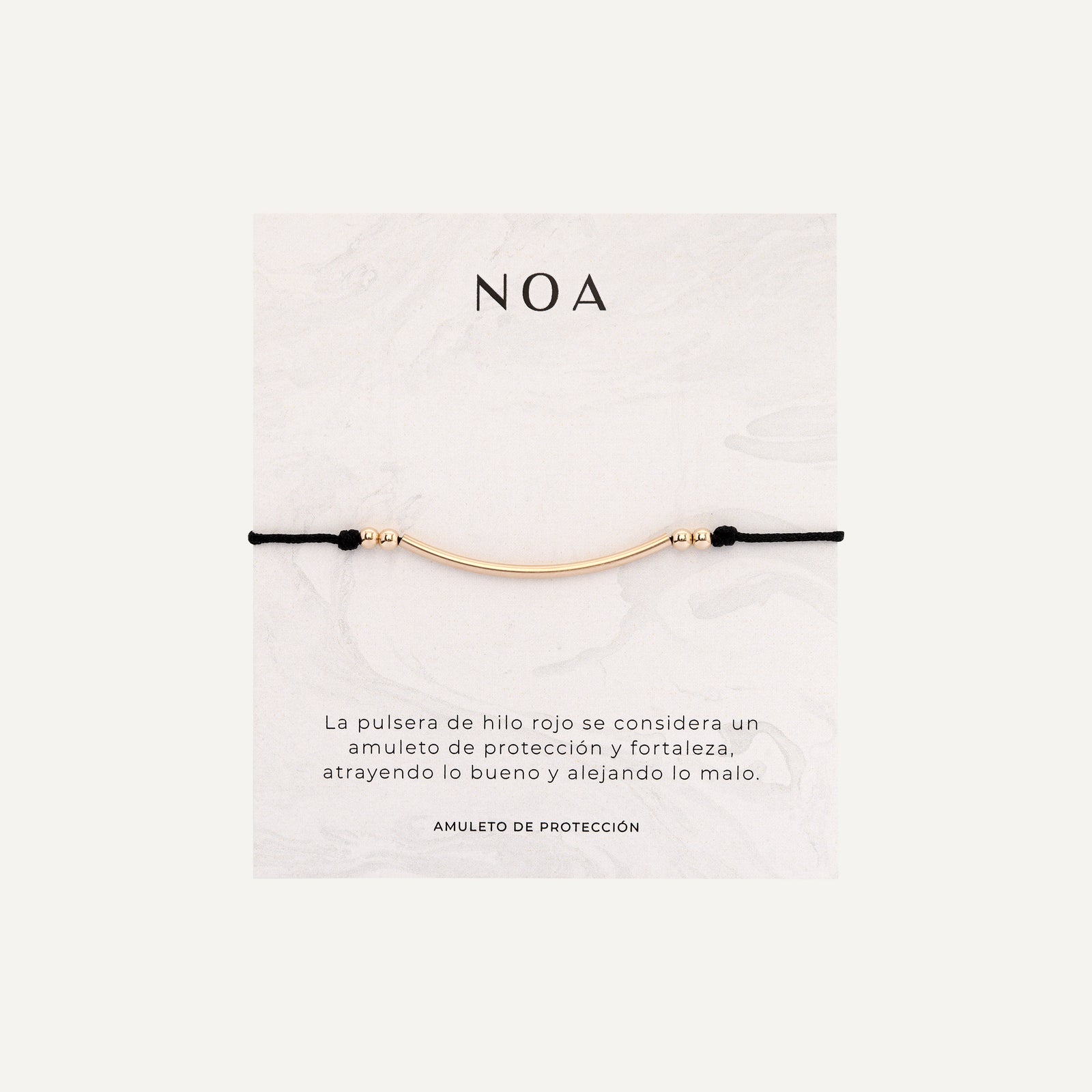 PULSERA ARCO DE HILO NEGRO BAÑO EN ORO